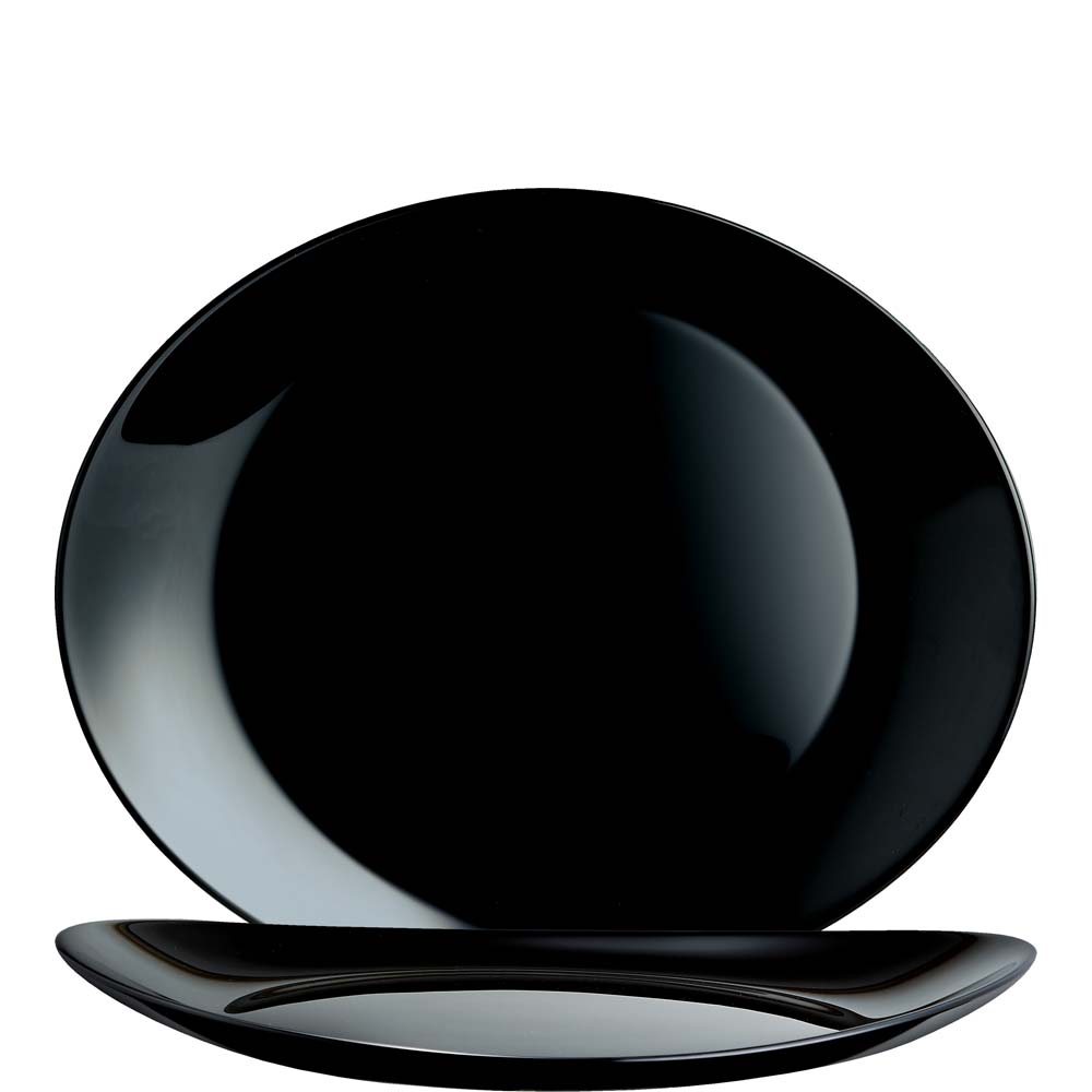 Steakteller EVOLUTIONS, 30x26 cm, Farbe: black, Hartglas