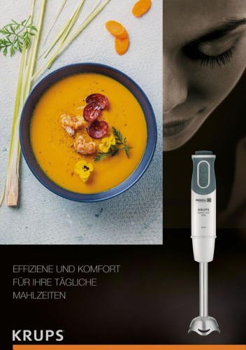 Krups Perfectmix 8000 Stabmixer, 800 Watt, Pürierstab mit 20 Geschwindigkeiten in weiß/hellgrau