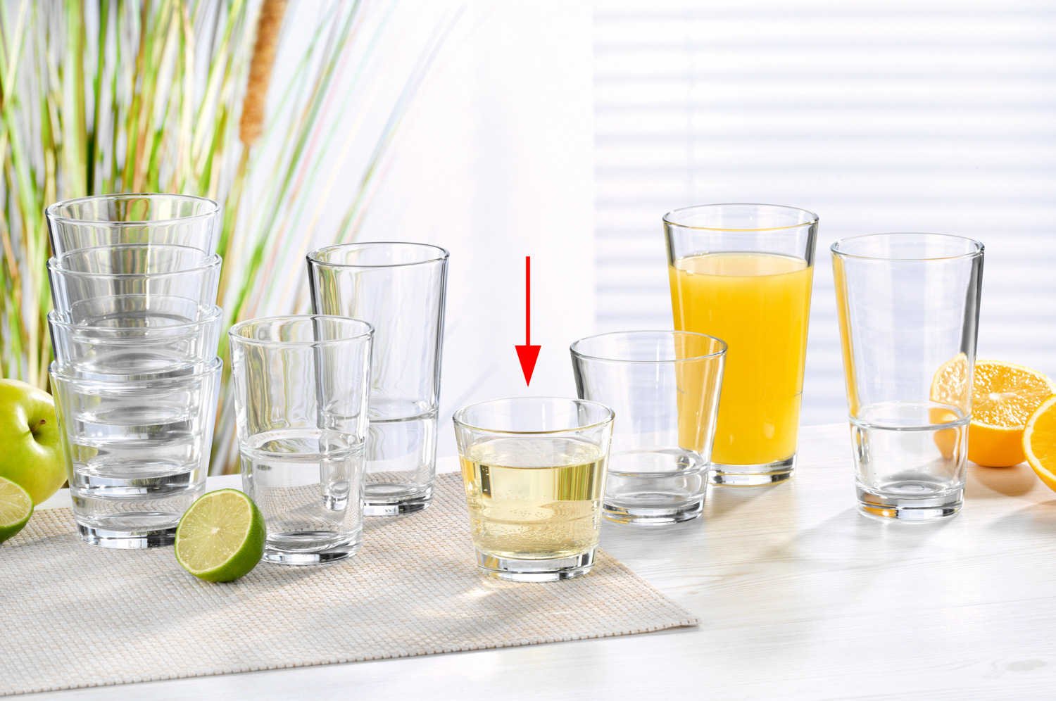 Wasserglas STACK UP, Inhalt: 0,21 Liter, Höhe: 80 mm, Durchmesser: 83 mm, stapelbar, Arcoroc.