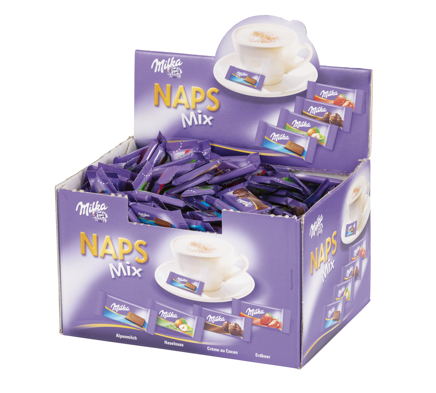 Milka Naps Alpenmilch Schokolade Thekendisplay Inhalt: 1.702G.