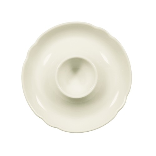 Seltmann Eierbecher mit Ablage, Form: Marieluise, Glasur: elfenbein, Dekor: 00003
