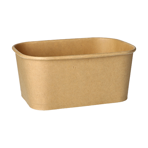 25 Verpackungsbecher, Pappe rechteckig 1000 ml 7,5 cm x 17,3 cm x 12,3 cm braun von PAPSTAR