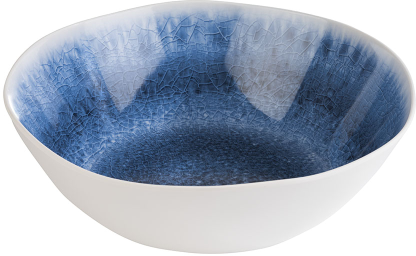 Schale -BLUE OCEAN- Ø 30,5 cm, H: 9 cm Melamin, 3 Liter innen: Dekor, blau außen: weiß spülmaschinengeeignet stapelbar nicht