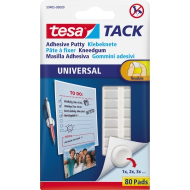 tesa® Klebepad TACK 8,5 x 13 mm (B x L) Klebemasse lösungsmittelfrei weiß 80 St./Pack.