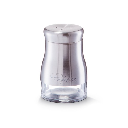 Pfefferstreuer, Glas; Edelstahl 202 gebürstet, Ø6x9,5 cm. Farbe: silber. Fassungsvermögen: 150 ml. Der Pfefferstreuer überzeugt durch sein