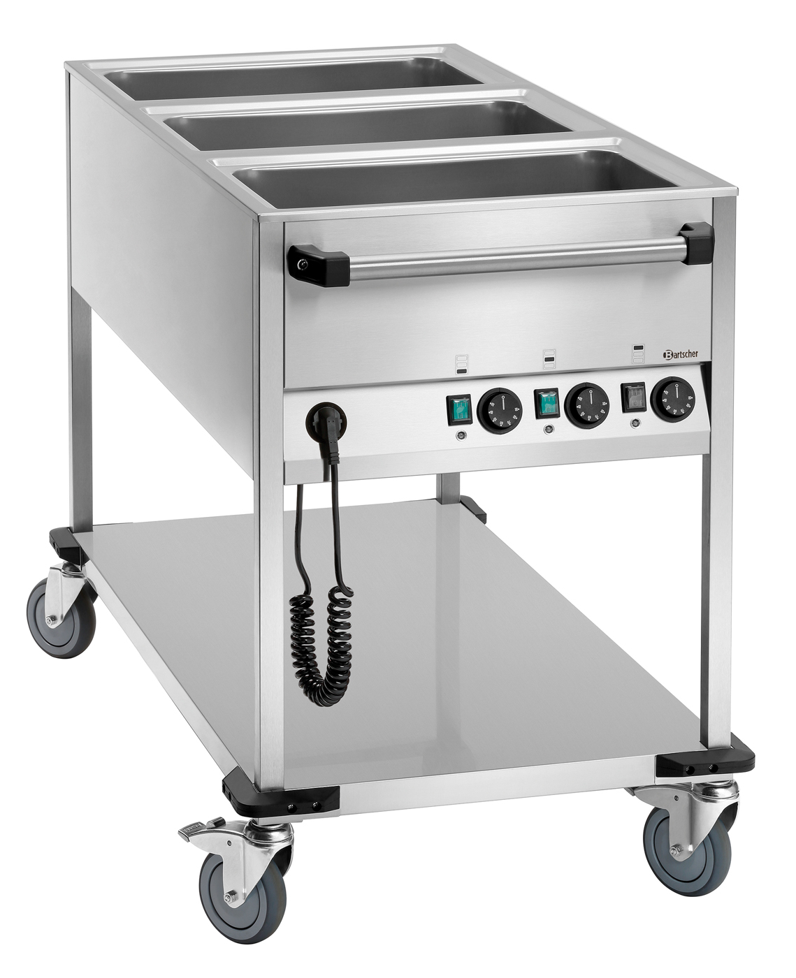 Bartscher Speisenausgabewagen WB3110 | Frequenz:50-60 Hz | Maße: 65,5 x 130 x 91,0 cm. Gewicht: 54kg