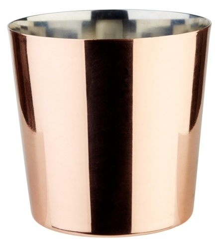 Servier-Eimer / -Becher Ø 8,5 cm, H: 8,5 cm Edelstahl,Kupfer-Look 0,35 Liter -SNACKHOLDER- nicht spülmaschinengeeignet