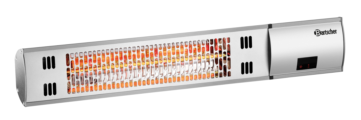 Bartscher Heizstrahler W2000 E | Einsetzbar im:Innen- und Außenbereich | Maße: 61,5 x 6 x 10,0cm. Gewicht: 1,6 kg