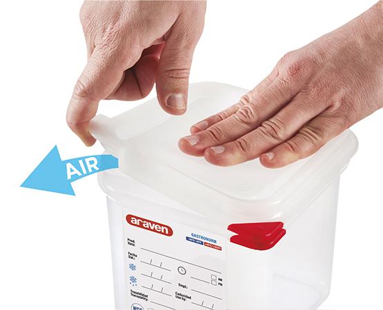 ARAVEN HERMETISCHER GN-BEHÄLTER AUS POLYPROPYLEN 2/3 100MM 9 L Durchsichtig