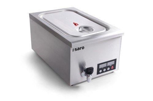 SARO Sous-Vide Garer Modell RIVOLI - Material: Edelstahl - Inkl. Umwälzpumpe - Mit Ablasshahn - Digitales Display - Einstellbare Zeit- /