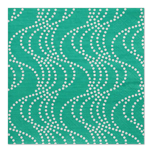 PAPSTAR 30 Servietten, 3-lagig 1/4-Falz 33 cm x 33 cm tannengrün "Pearl Chains"