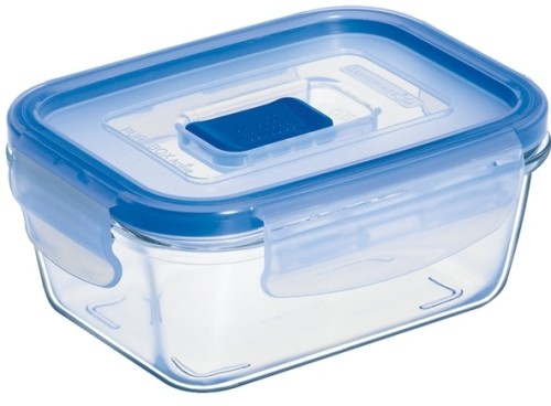 Pure Box Active rechteckig 38cl m. Dkl. * - Luminarc Transparent (gehärtet) / - blauer PP Deckel m.Ventil