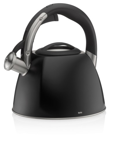 Wasserkessel Vitus Edelstahl 18/10 schwarz matt 24,5 cm 22,0 cm Ø 2,4l von Kela