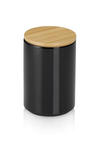 Kela Vorratsdose Cady aus Keramik, schwarz, Höhe ca. 150mm, Ø 100mm , Inhalt: 0,7 L