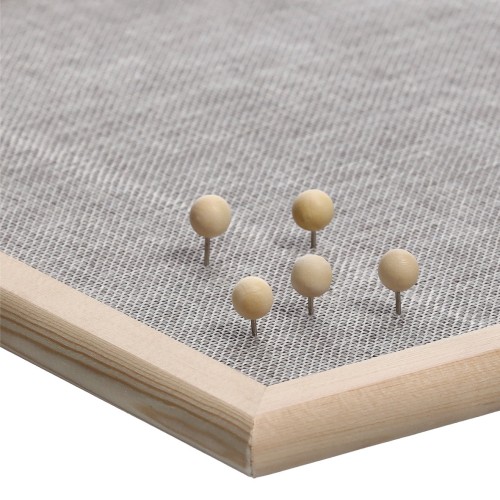 Pinboard, Leinen/Holz.