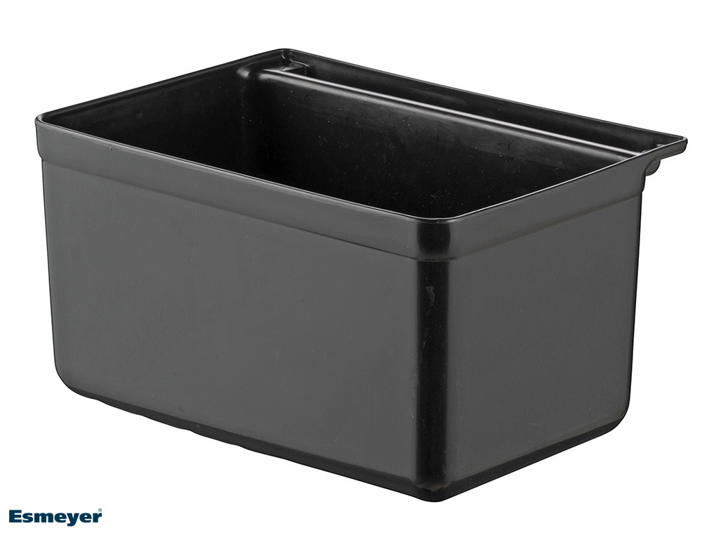 Behälter Größe L zum Einhängen, passend zum Servierwagen Move 406-143. Zum Beispiel für Besteck. Volumen 13 l, aus Kunststoff, schwarz