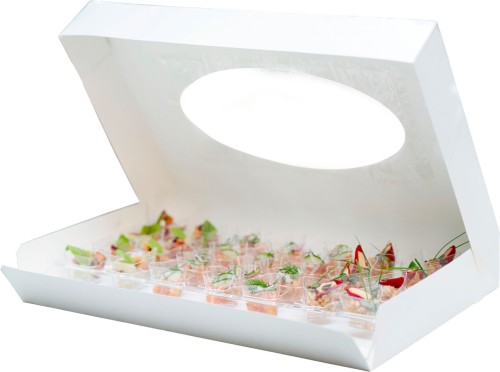 Duni Catering-Transportbox L 550 x 365 x 80 mm Weiß, 70 Stk/Krt (7 x 10 Stk)