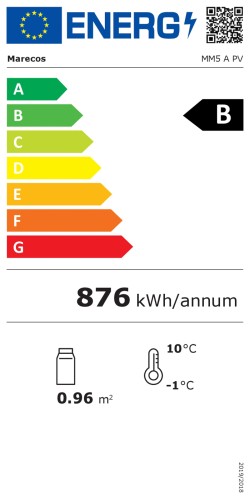 SARO Kühlschrank mit Glastür, Modell MM5 A PV Made in Europe - Material: (Gehäuse) Edelstahl; (Innenraum) Kunststoff, weiß; Glastür - 1
