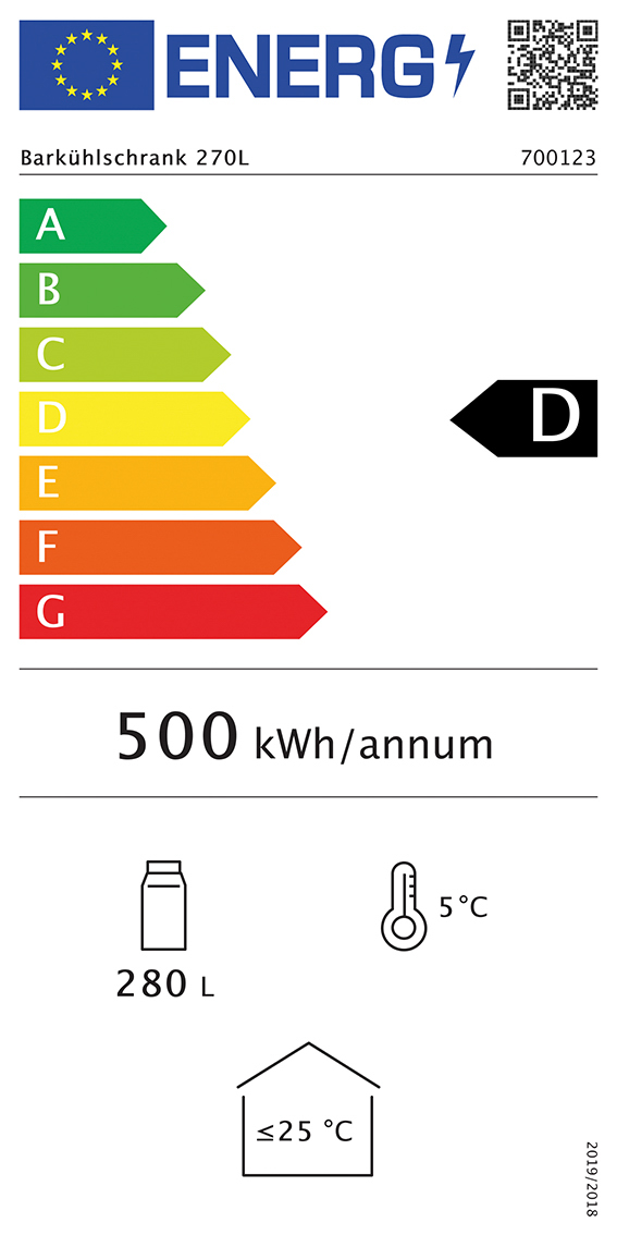 Bartscher Barkühlschrank 270L | Innenbeleuchtung:Ja | Maße: 135 x 53 x 85,0 cm. Gewicht: 72 kg