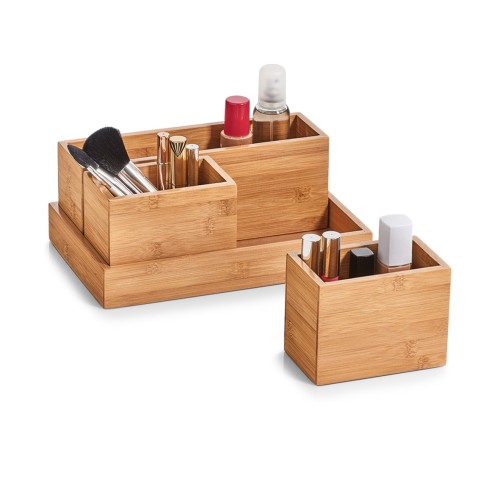 Organizer, Bamboo lackiert; HDF beschichtet, 28x17,7x11 cm. Farbe: natur. Dieses praktische Organizer-Set ist ein wahres Ordnungstalent. Das