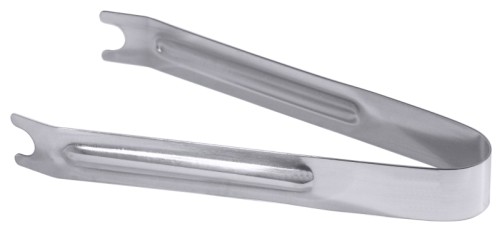 Ersatzzange zu Eiseimer Außenmantel aus hochglänzendem Edelstahl 18/0, Innenwandung aus weißem Kunststoff, mit braunem Acrylsichtdeckel,