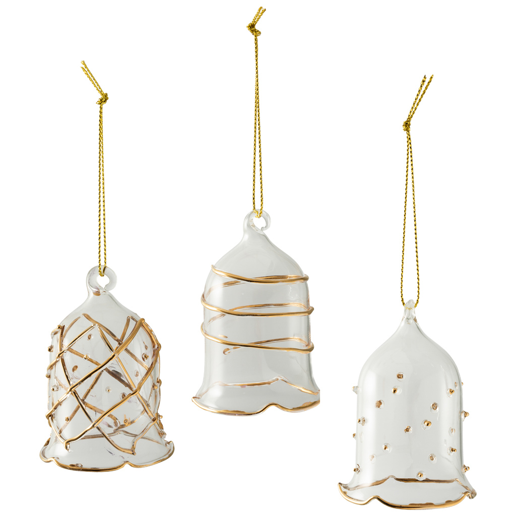 Villeroy und Boch Glasglocke gold Set3 - Maße: 16 x 11 x 6 cm / Ser.: Winter Collage Accessoires