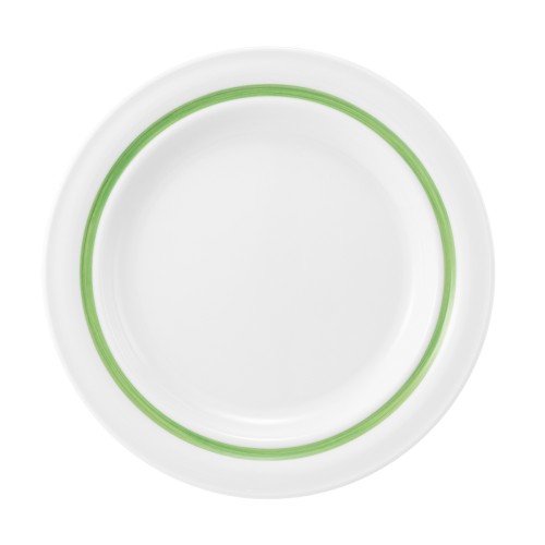 Seltmann Teller flach 25,5 cm (Systemteller), rund, Form: Community, Dekor: 57394 Pinselband 7, hohe Kantenschlagfestigkeit, Made in Germany