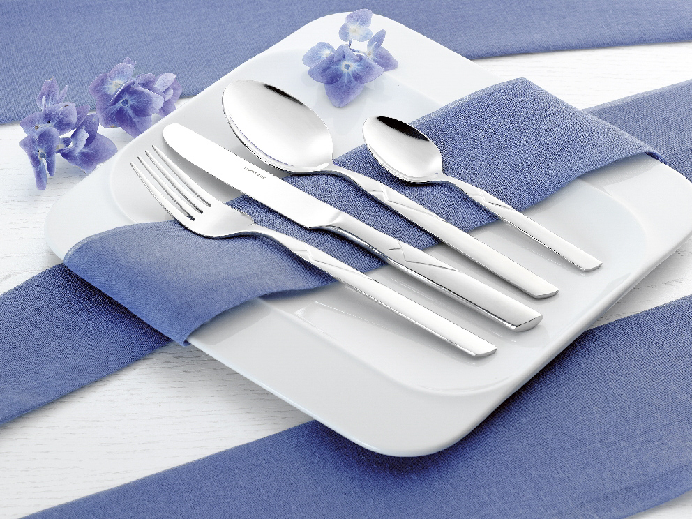 24-teiliges Besteckset MIRIAM aus Edelstahl 18/0, poliert. Messer aus Klingenstahl.