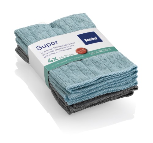 Universaltuch Supor 80%Polyester/20%Polyamid minzgrün 4tlg Mikrofaser 35,0x35,0c von Kela