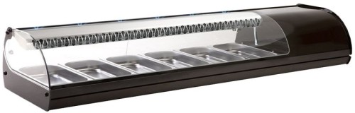 NEUMÄRKER Royal Cooling Sushi 6 - schwarz 6x GN 1/3 - 40 mm tief 1438x395x245 mm