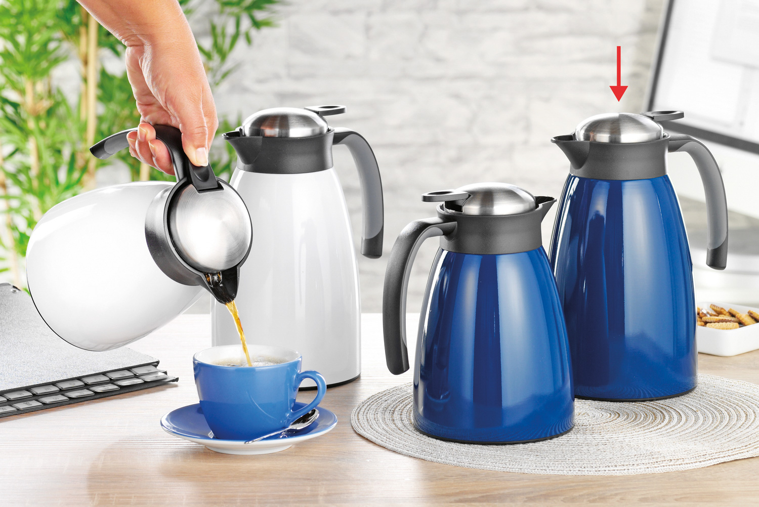 Isolierkanne GLACE, Inhalt: 1,5 Liter, dunkelblau