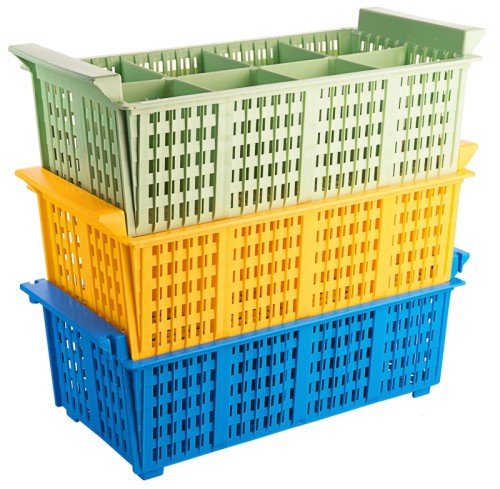 Geschirrspülkorb BESTECK aus Polypropylen, stapelbar, mit robusten Griffen, hitzeresistent bis +120C Länge: 43 cm, Breite: