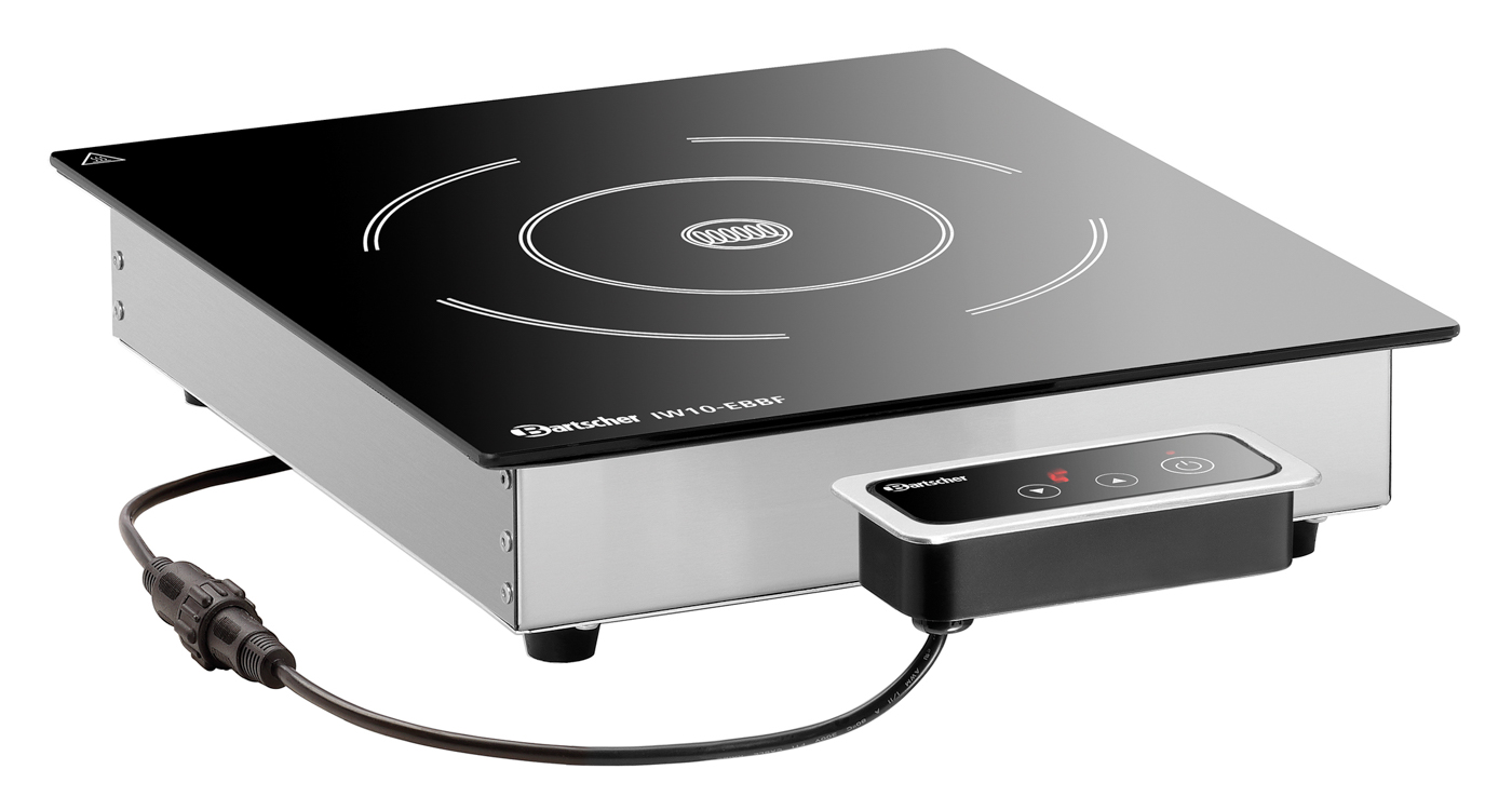 Bartscher Induktionswarmhalteplatte IW10-EBBF |Farbe: Schwarz ,Silber | Maße: 32 x 37 x 8,0 cm.Gewicht: 3,5 kg
