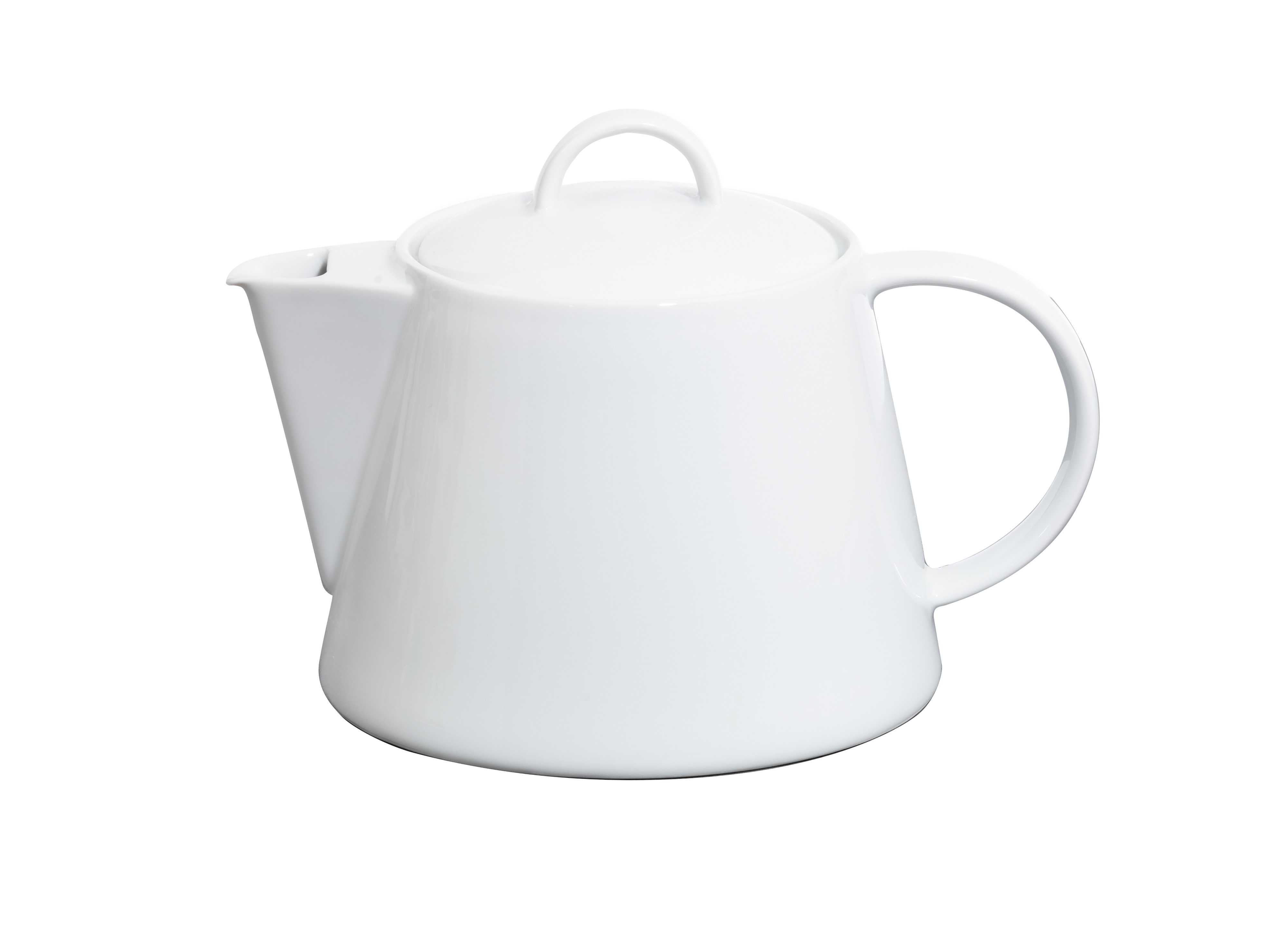 Teekanne/Kaffeekanne SOLEA von caterado, Porzellan, weiß. Höhe ohne Deckel 11,6 cm (mit 16,2 cm). Länge x Breite = 16,5 x 22,5 cm.