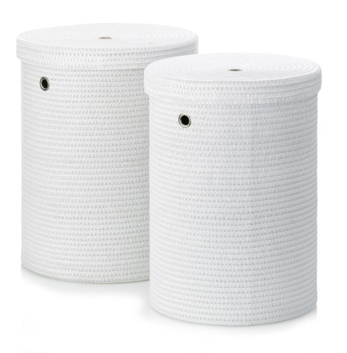 KELA Wäscheboxen-Set Rimossa PP-Kunststoff weiß 2tlg