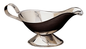 Sauciere 21,5 x 9,5 cm, H: 8,5 cm Edelstahl, poliert Inhalt: 0,15 Liter spülmaschinengeeignet