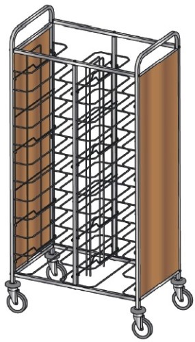 ETERNASOLID® Tablettwagen 24 Universal, 2 Seiten Paneele MDF