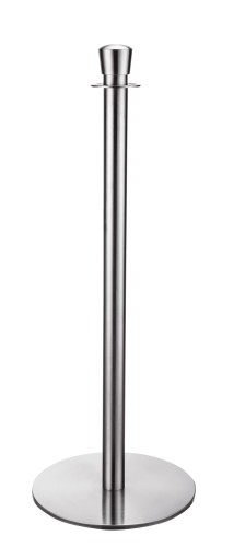 Abgrenzungspfosten. Zylinder. Edelstahl. mit flachem Fuß. Höhe 96 cm.