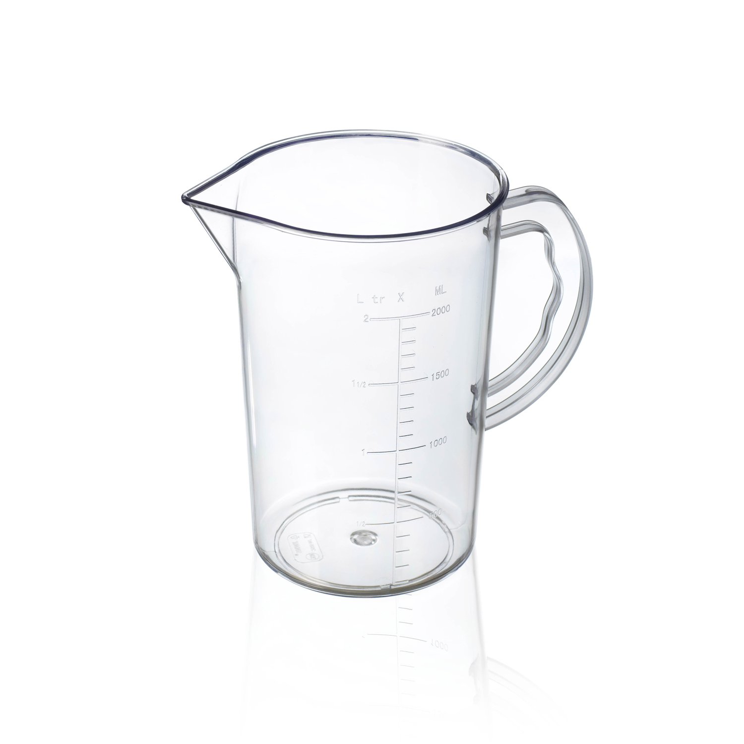 ARAVEN Messbecher mit Messskala und 2 Liter Füllvermögen, aus Polycarbonat