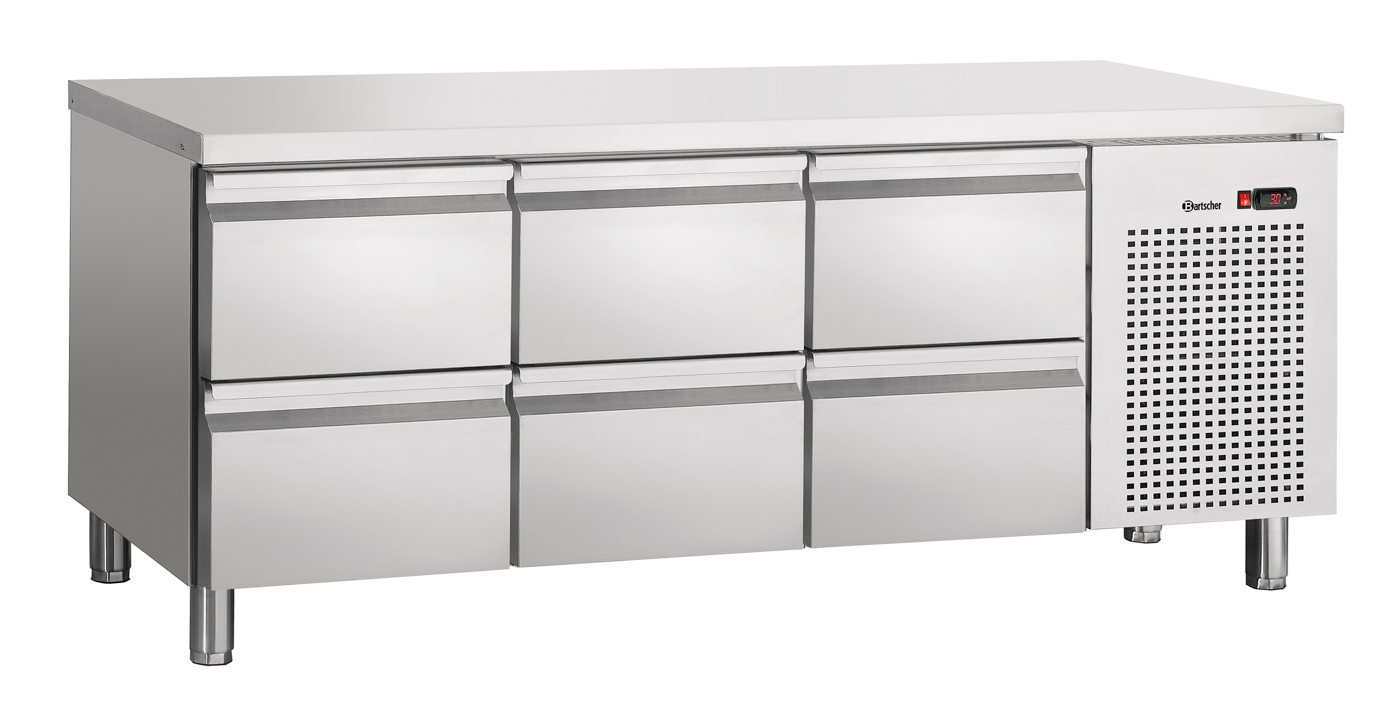 Bartscher Kühltisch S6-150 | Temperaturbereich bis: 10 °C | Maße: 179,2 x 70 x 850 cm. Gewicht: 144 kg