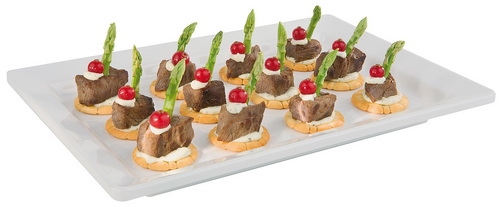 GN 1/4 Tablett -PURE- 26,5 x 16,2 cm, H: 3 cm Melamin, weiß spülmaschinengeeignet stapelbar nicht mikrowellengeeignet