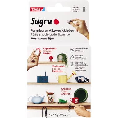 Sugru Alleskleber nicht auswaschbar nicht nachfüllbar grau 3 x 3,5 g/Pack.