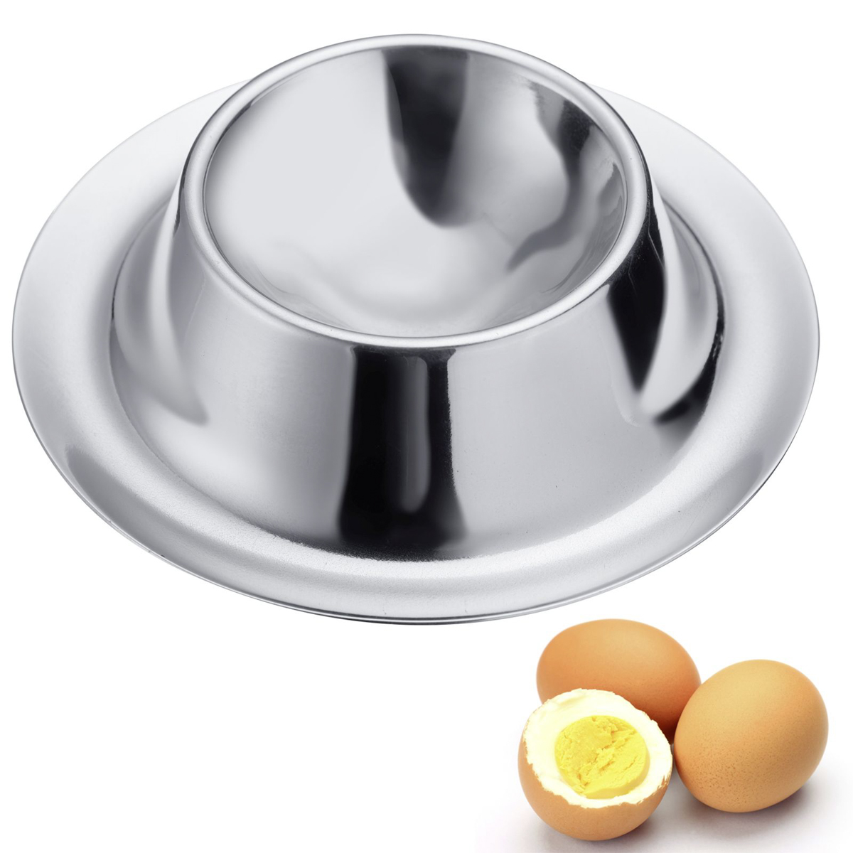 4 Eierbecher, rund, Edelstahl