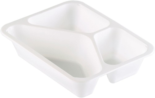 Duni PP-Schale Caterline 227 x 178 x 50 mm Weiß 3-Teilung, 216 Stk/Krt (1 x 216 Stk)