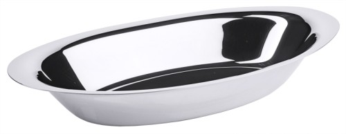 Brotschale, oval aus Edelstahl 18/10, hochglänzend, schwere Qualität Länge: 30,5 cm, Breite: 16,5 cm, Höhe: 5 cm