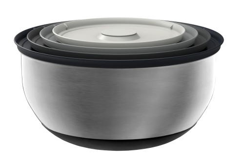 Joseph Joseph Nest Prep&Store Steel - 4-teiliges Edelstahlschüsseln-Set mit Deckeln