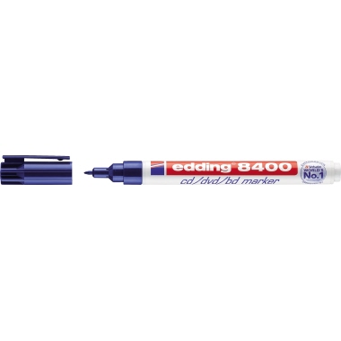 edding CD/DVD Marker 8400 0,5-1mm blau Rundspitze nicht abwischbar