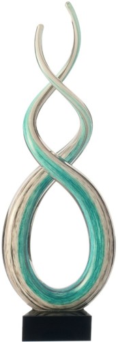 LEONARDO Skulptur 38 weiß/türkis Rotate