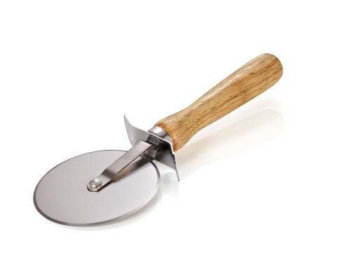 Pizzaschneider. ABS Kunststoff. mit Holzgriff.