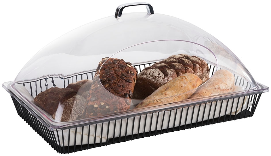 GN 1/1 Korb -URBAN- 53 x 32,5 cm, H: 7,5 cm Metall, schwarz mit Antirutsch-Füßchen spülmaschinengeeignet stapelbar Farbe: